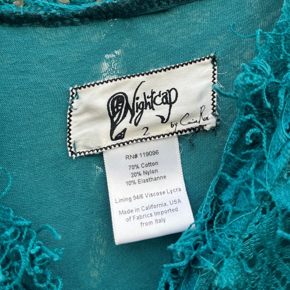 RARE Nightcap Clothing x Free People Teal Lace Maxi Dress Sz 2 | Boho Festival - Picture 4 of 14